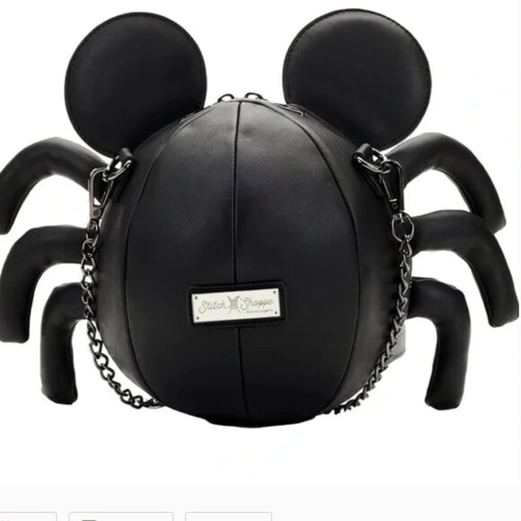 Loungefly Disney Stitch Shoppe Mickey Mouse Glow Spider Crossbody Bag Halloween - Picture 2 of 5